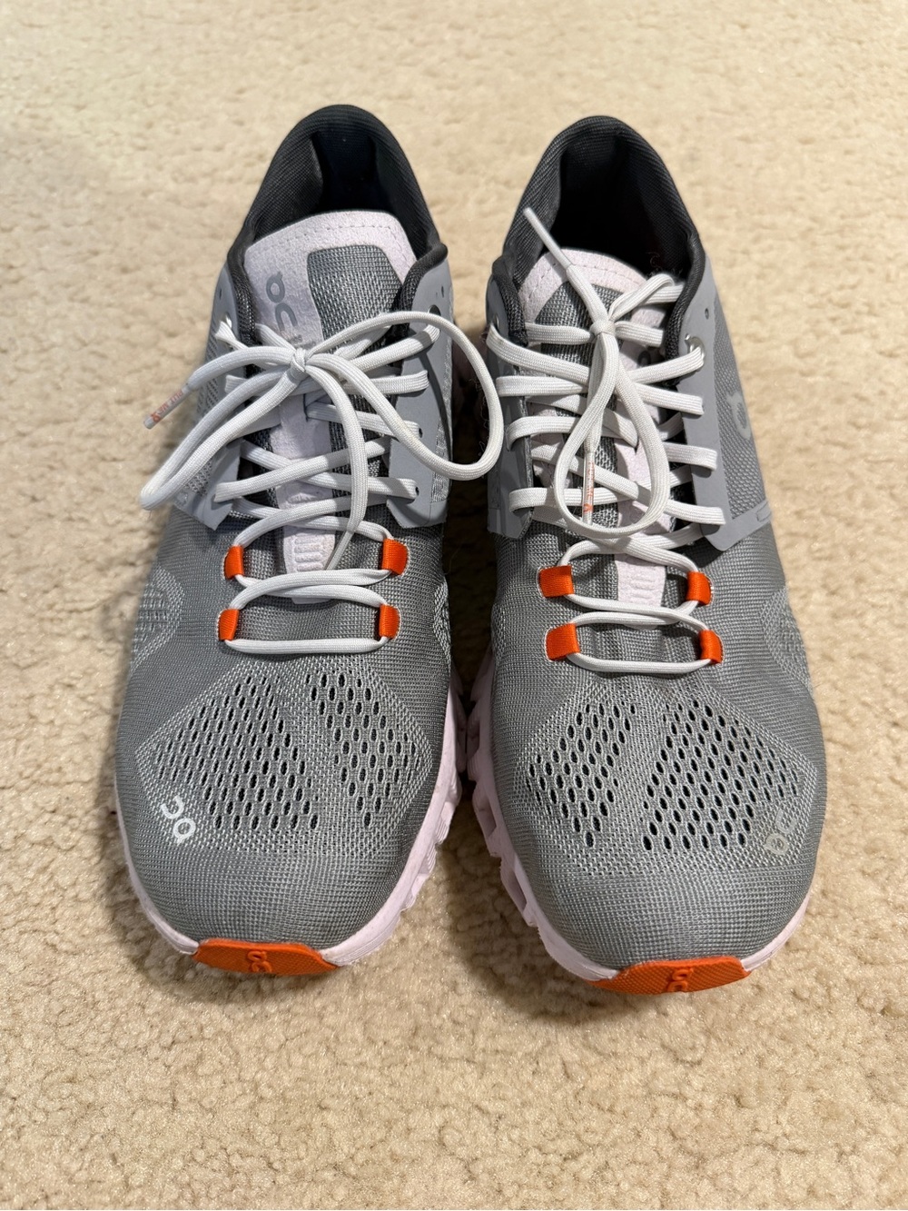 On Cloud Women's Gray and Orange Running Sneakers